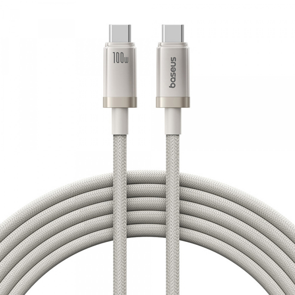 Cablu Date si Incarcare USB-C - USB-C Baseus Titanium, 100W, 2m, Argintiu P10378100G21-01
