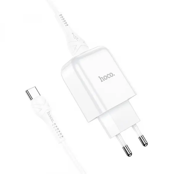 Incarcator Retea Cu Cablu USB-C HOCO N2, 10W, 2A, 1 x USB-A, Alb