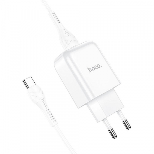 Incarcator Retea Cu Cablu USB-C HOCO N2, 10W, 2A, 1 x USB-A, Alb