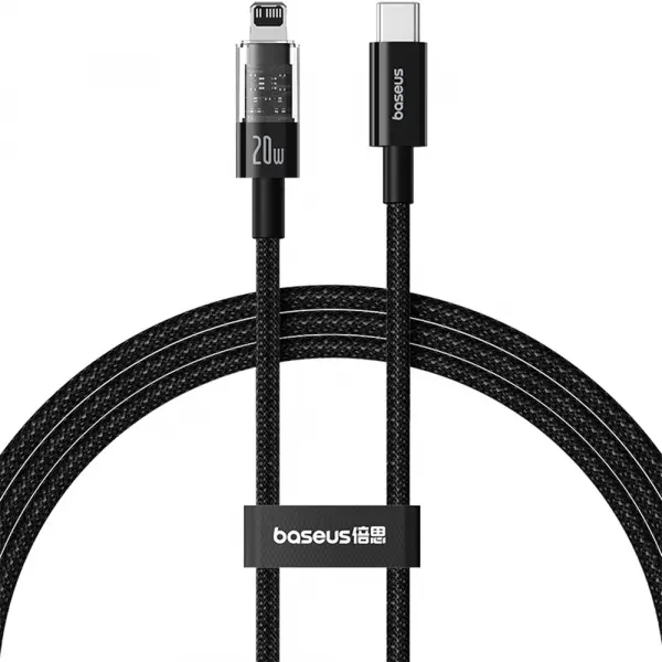 Cablu Date si Incarcare USB-C - Lightning Baseus Gem, 20W, 1m, Negru P10373001111-00