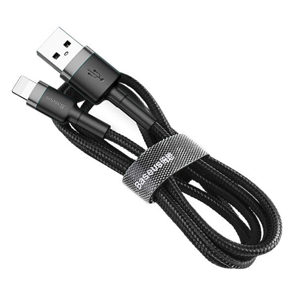 Cablu Date si Incarcare USB-A - Lightning Baseus Cafule, 18W, 2m, Gri CALKLF-CG1