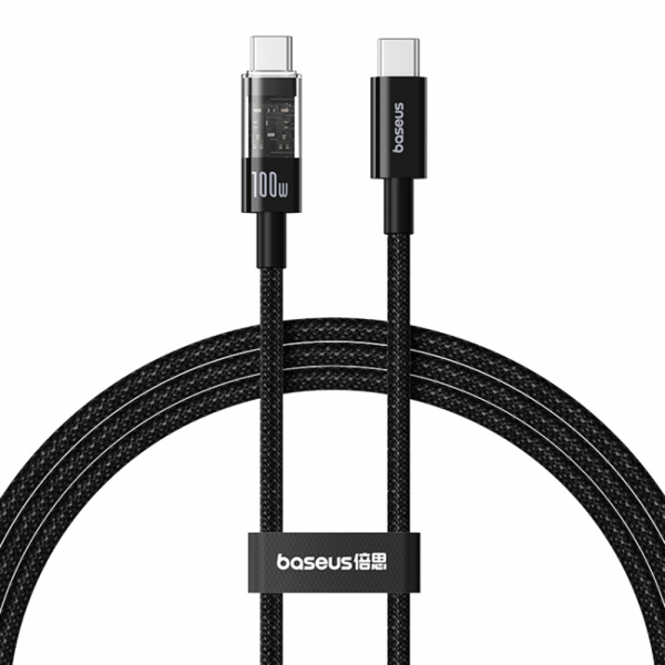 Cablu Date si Incarcare USB-C - USB-C Baseus Gem, 100W, 2m, Negru P10373000111-01