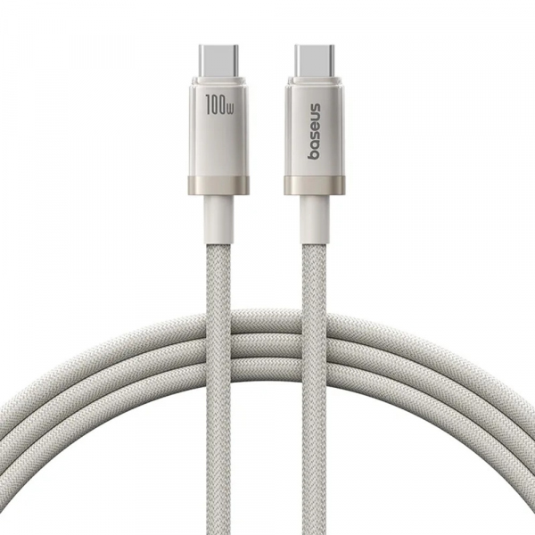 Cablu Date si Incarcare USB-C - USB-C Baseus Titanium, 100W, 1m, Argintiu P10378100G21-00