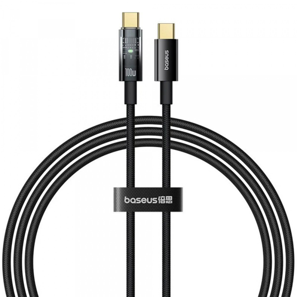 Cablu Date si Incarcare USB-C - USB-C Baseus Explorer, 100W, 1m, Negru P10319703111-00