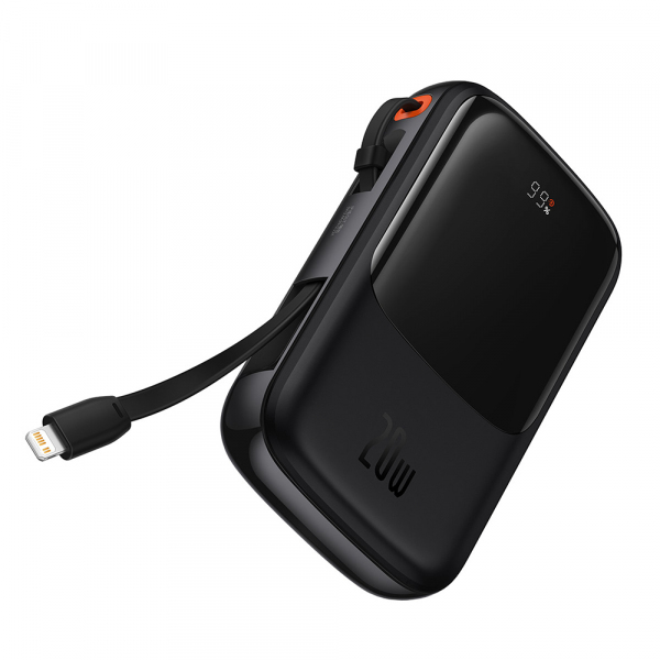 Baterie Externa Baseus Qpow Pro, 10000mAh, 20W, QC + PD, 1 x Lightning - 1 x USB-A - 1 x USB-C, Neagra PPQD020001