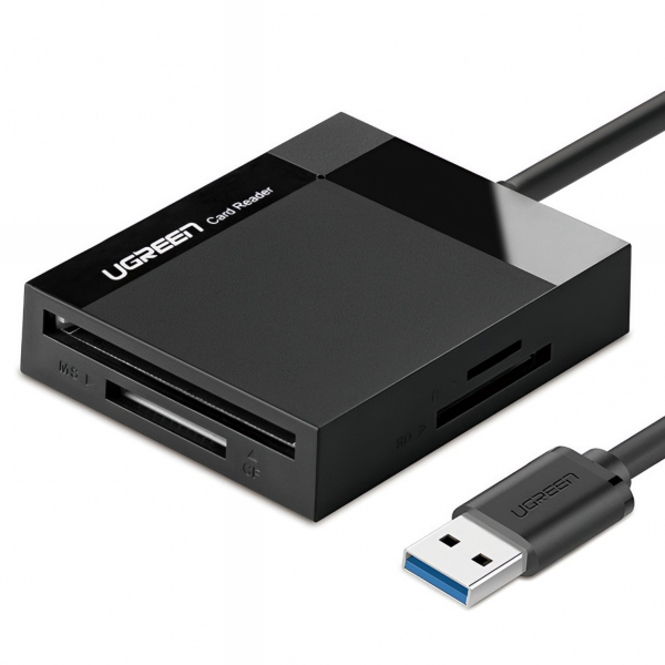 Cititor Card USB 3.0 UGREEN CR125, SD - microSD - CF - MS, Negru