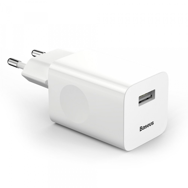 Incarcator Retea Baseus, 24W, 3A, 1 x USB-A, Alb CCALL-BX02