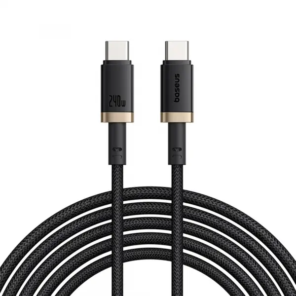 Cablu Date si Incarcare USB-C - USB-C Baseus Dura, 240W, 1m, Auriu Negru P10377803U03-00