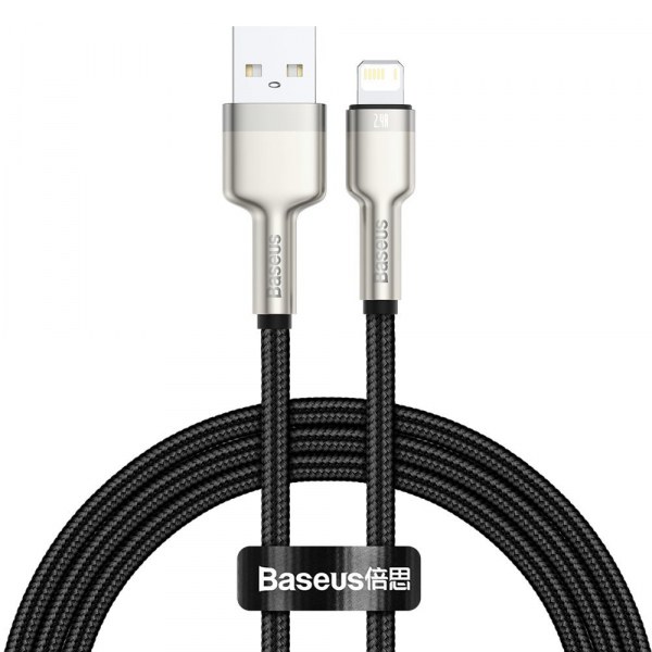 Cablu Date si Incarcare USB-A - Lightning Baseus Cafule Metal Series, 18W, 1m, Negru CALJK-A01