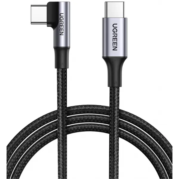 Cablu Date si Incarcare USB-C - USB-C UGREEN US334 Angled, 100W, 1m, Negru