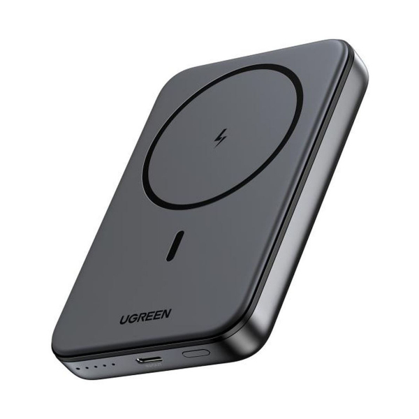 Baterie Externa Wireless UGREEN PB561, 10000mAh, 20W, PD + FQI, 1 x QI - 1 x USB-C, Neagra
