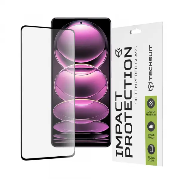 Folie de protectie Ecran Techsuit pentru Xiaomi Poco X5 Pro / Redmi Note 12 Pro 5G / Note 12 Pro+, Sticla Securizata, Full Glue, 111D, Neagra