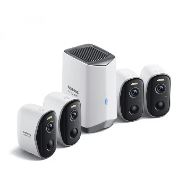 Camera de Supraveghere Baseus N1, Wi-Fi, 2K, IP67, Exterior, Set 4 bucati ACSLH-01