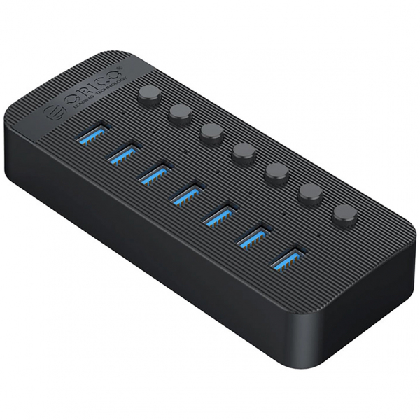 Hub USB Orico CT2U3-7AB, 7 x USB-A 3.0, Negru