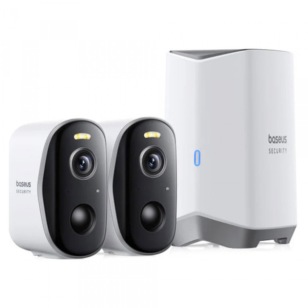 Camera de Supraveghere Baseus N1 Plus, Wi-Fi, 2K, IP67, Exterior, Set 2 bucati S0TW012131