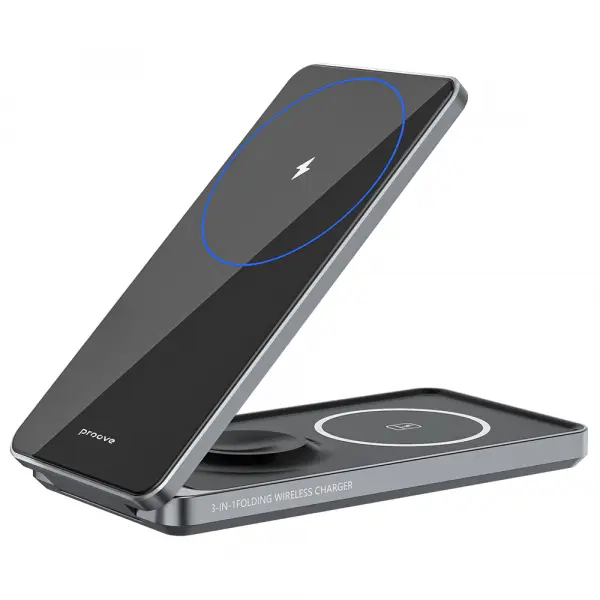 Incarcator Retea Wireless Proove Metal Edge 3in1, 15W, 1.67A, Gri WSME15010003