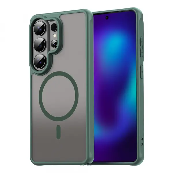 Husa MagSafe pentru Samsung Galaxy S26 Ultra S948, Techsuit, HaloFrost II, Verde