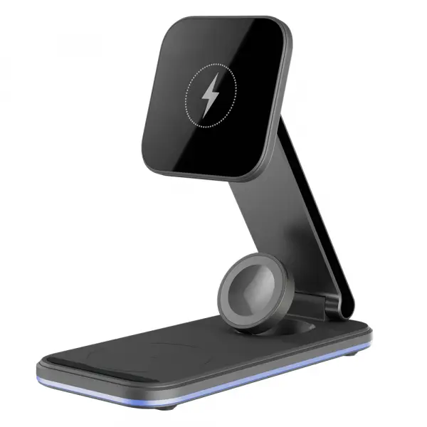 Incarcator Retea Wireless Proove Energy Fold 3in1, 15W, 1.67A, Negru WSEF15010001