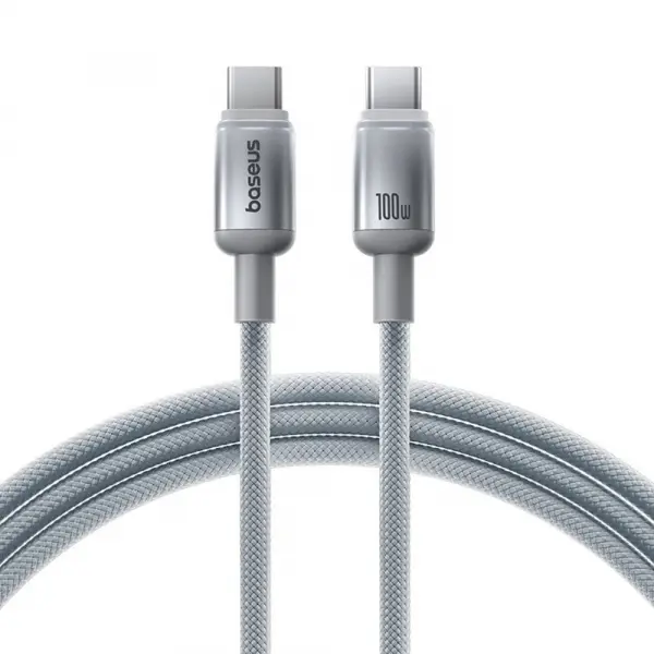 Cablu Date si Incarcare USB-C - USB-C Baseus Discolor, 100W, 2m, Argintiu E0420800