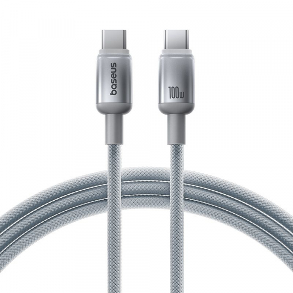 Cablu Date si Incarcare USB-C - USB-C Baseus Discolor, 100W, 1m, Argintiu E0420701