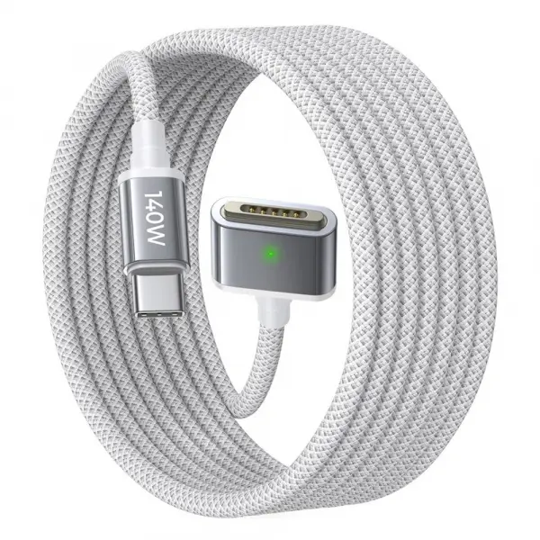 Cablu Incarcare USB-C - MagSafe 3 Lisen, 140W, 2m, Argintiu YL0123070001