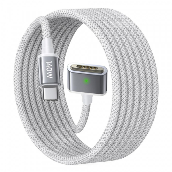 Cablu Incarcare USB-C - MagSafe 3 Lisen, 140W, 2m, Argintiu YL0123070001