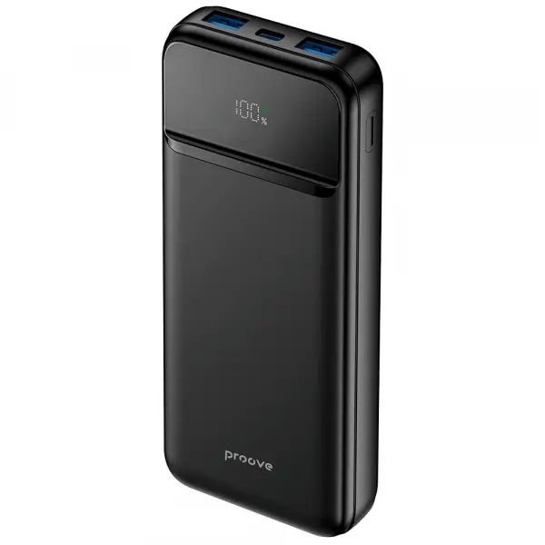 Baterie Externa Proove Illuminator 2, 10000mAh, 22.5W, QC + PD, 2 x USB-A - 1 x USB-C, Neagra PBIP10212201