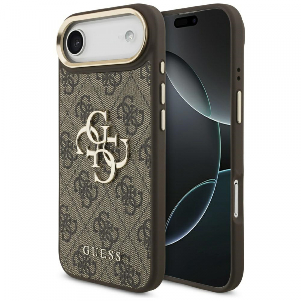 Husa pentru Apple iPhone 17 Air, Guess, Big 4G Logo Classic, Maro Aurie