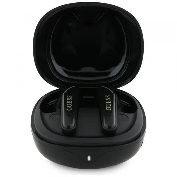 Handsfree Bluetooth Guess Flat Classic Logo Electroplated, TWS, Negru