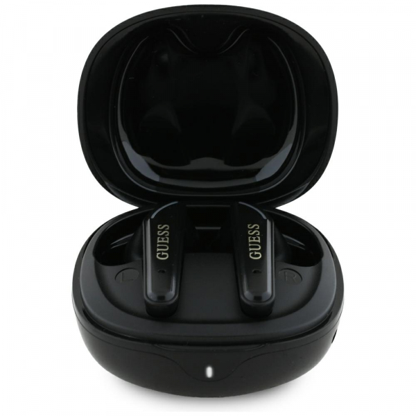 Handsfree Bluetooth Guess Flat Classic Logo Electroplated, TWS, Negru