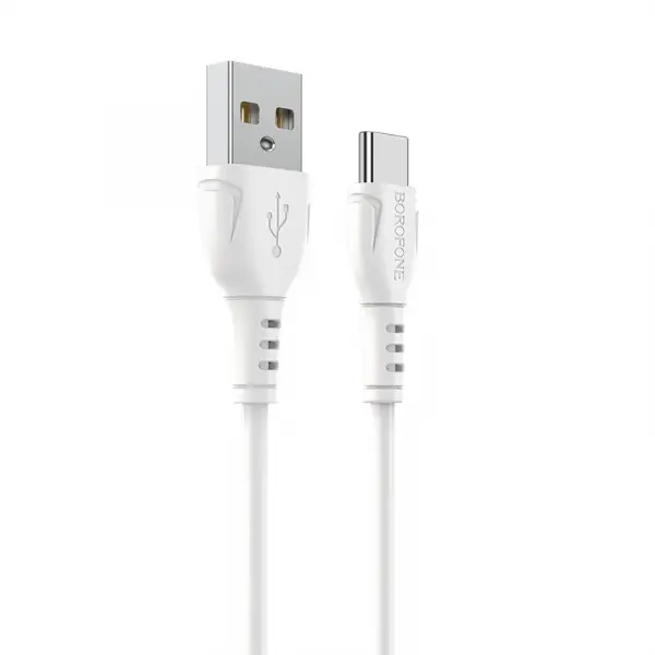 Cablu Date si Incarcare USB-A - USB-C Borofone BX51 Triumph, 20W, 1m, Alb