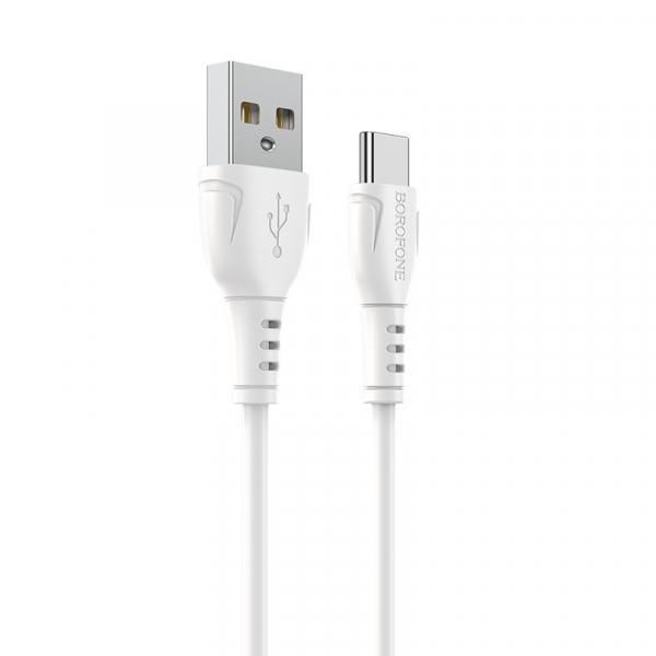 Cablu Date si Incarcare USB-A - USB-C Borofone BX51 Triumph, 20W, 1m, Alb