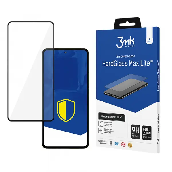 Folie de protectie Ecran 3MK HardGlass Max Lite pentru Xiaomi Redmi Note 14 Pro 4G / Note 14 Pro+ 5G, Sticla Securizata, Full Glue, Neagra