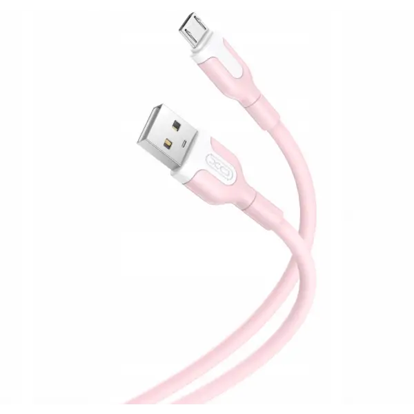 Cablu Date si Incarcare USB-A - microUSB XO Design NB212, 18W, 1m, Roz