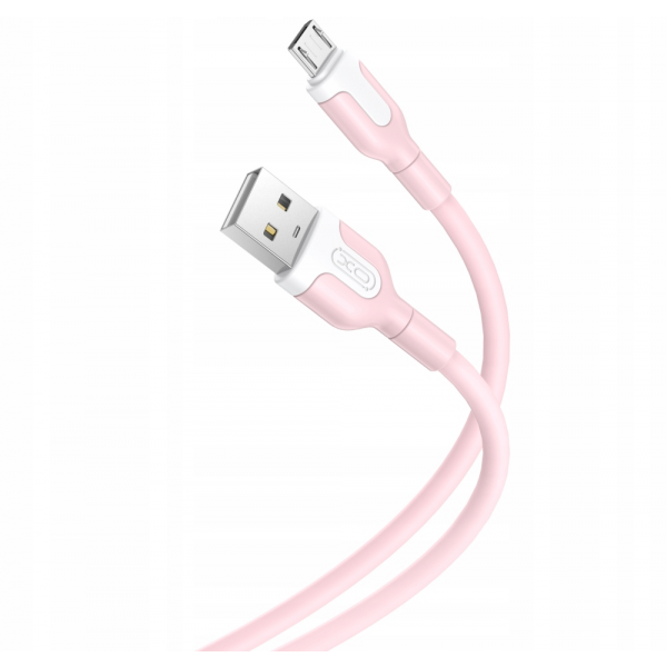 Cablu Date si Incarcare USB-A - microUSB XO Design NB212, 18W, 1m, Roz