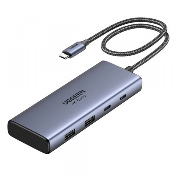 Hub USB-C UGREEN CM498 (45379), 2 x USB-A 3.2 - 3 x USB-C - 2 x HDMI, Gri