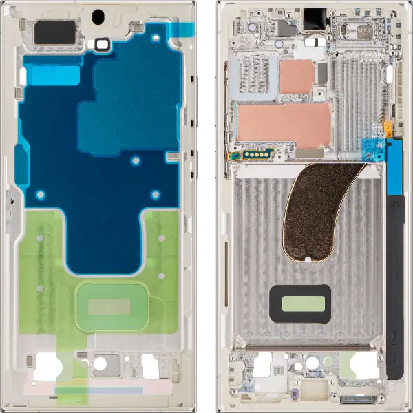 Carcasa Mijloc Samsung Galaxy S23 Ultra S918, Crem, Service Pack GH96-15833B