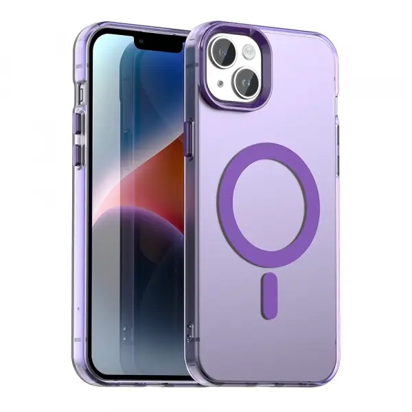 Husa MagSafe pentru Apple iPhone 14, Techsuit, CandyCase, Mov