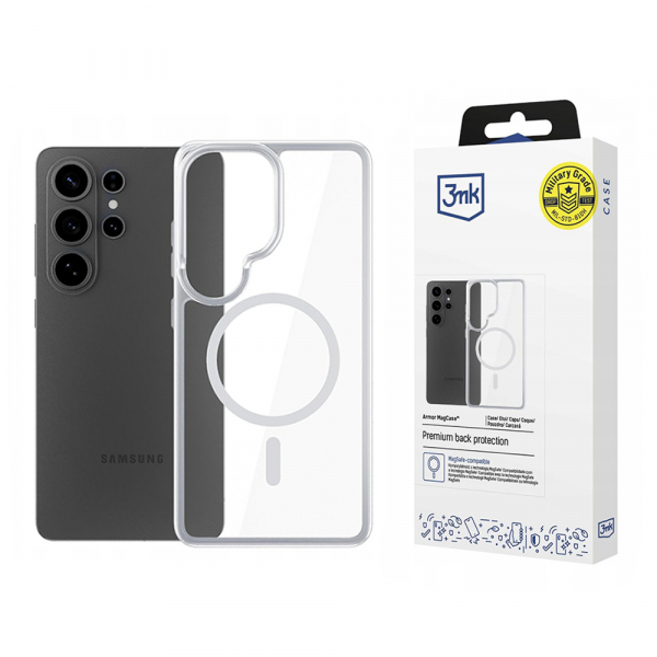 Husa MagSafe pentru Samsung Galaxy S26 Ultra S948, 3MK, Armor MagCase, Transparenta