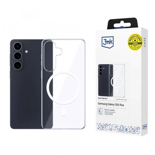Husa MagSafe pentru Samsung Galaxy S26 S942, 3MK, Clear MagCase, Transparenta
