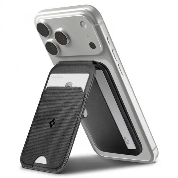 Portofel MagSafe, Spigen, Slim Fold Tripod S314-2, Negru AFA10406