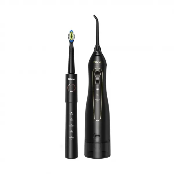 Periuta De Dinti Electrica si Irigator Bucal Bitvae E11 + F5020E, Neagra