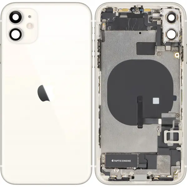 Capac Baterie Apple iPhone 11, Cu Carcasa Mijloc, Full Parts, Alb, Swap