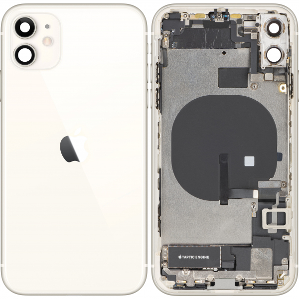 Capac Baterie Apple iPhone 11, Cu Carcasa Mijloc, Full Parts, Alb, Swap