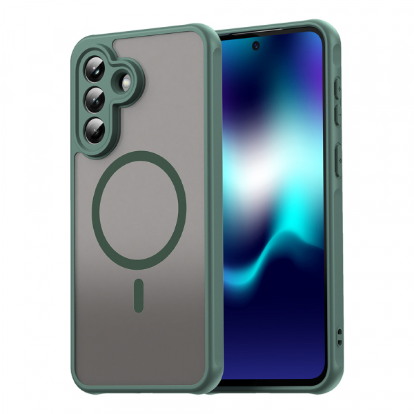Husa MagSafe pentru Samsung Galaxy A37 5G, Techsuit, HaloFrost II, Verde