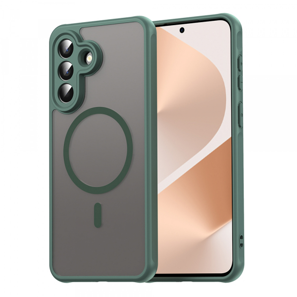 Husa MagSafe pentru Samsung Galaxy A57 5G, Techsuit, HaloFrost II, Verde