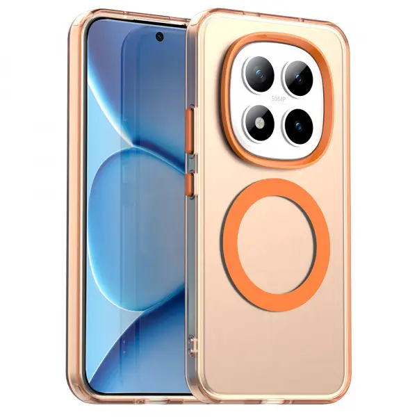 Husa MagSafe pentru Xiaomi Poco M8 Pro / Redmi Note 15 Pro+ 5G, Techsuit, CandyCase, Portocalie
