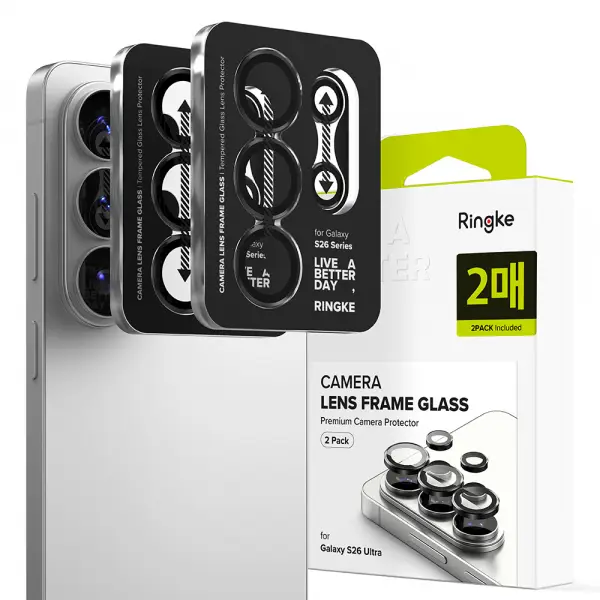 Folie de protectie Camera Spate Ringke pentru Samsung Galaxy S26 Ultra S948, Sticla Securizata, Set 2 bucati, Neagra
