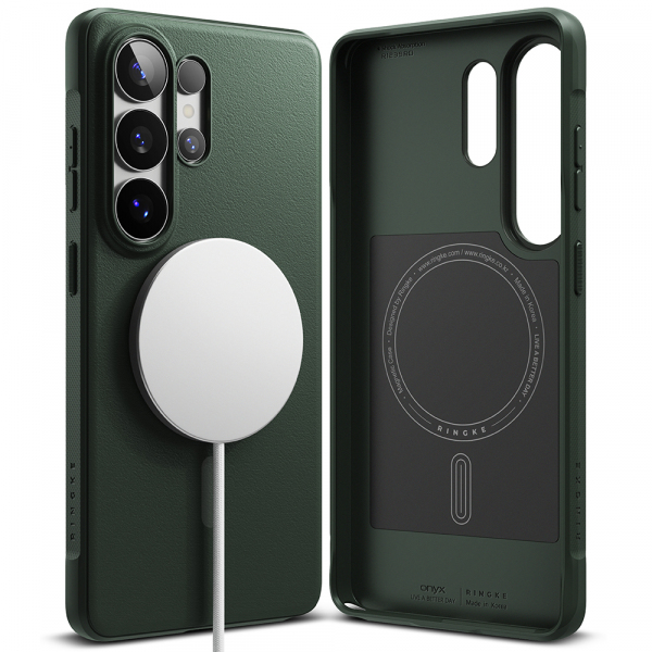 Husa MagSafe pentru Samsung Galaxy S26 Ultra S948, Ringke, Onyx, Verde Inchis