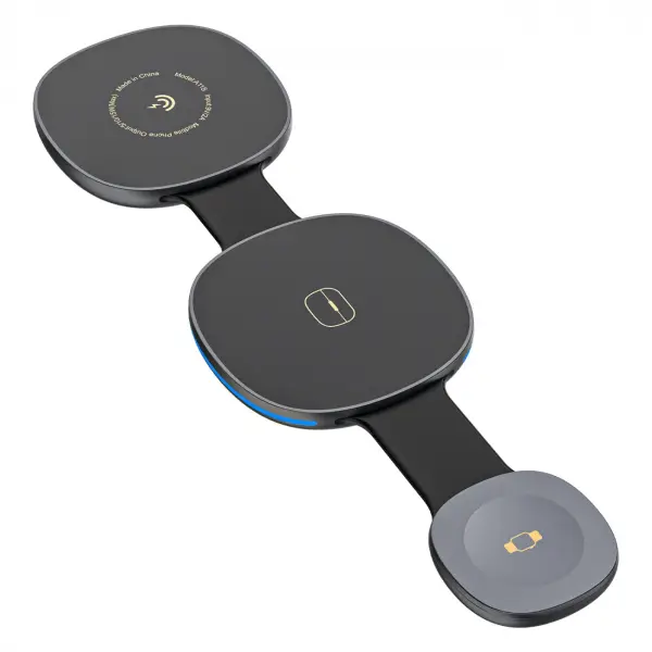 Incarcator Retea Wireless Dudao A11S 3in1, 15W, Negru